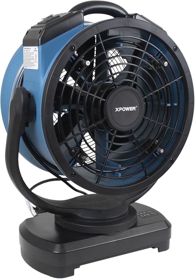 XPOWER Misting Fan FM-88W w/Water Pump, Mounts on 24 Gal Wheeled Reservoir, Cooling, Oscillating, High Velocity, 3-Speed, Industrial, 9 In