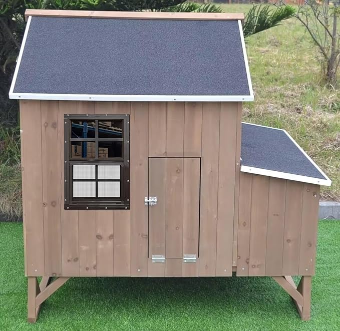 NeatiEase 2 Pack Shed Windows with Black Frame, 14x21 Flush Mount Small Window with Tempered Glass and Fiberglass Screen for Shed, Chicken Coop, Playhouse, Household, Garage (Brown)
