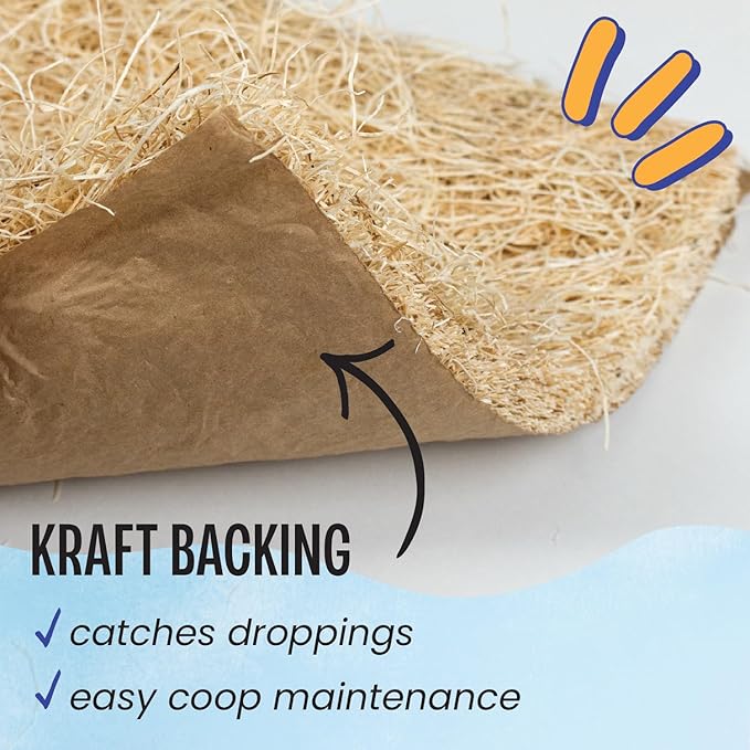 MagJo Aspen Nesting Pads for Chicken Coops - USA Grown Aspen Excelsior Nest Box Liners 13x13-10 Pack with 4 oz Nesting Herbs