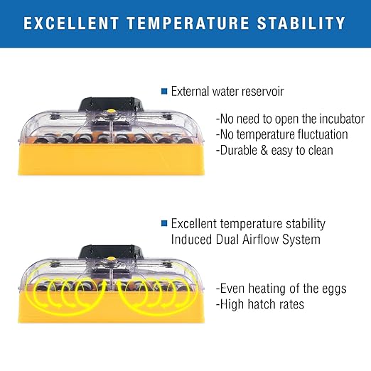 Brinsea Ovation 56 EX Egg Incubator and Book, Automatic Egg Turning and Humidity Control for Hatching 56 Chicken, Duck, Other Bird Eggs, Precision Digital Controls