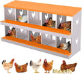Chicken Nesting Box, 10 Compartments Laying Boxes for Chicken Hens Poultry Protect Eggs Chicken Coop Wall Mount Metal Nest Box for Chicken Coop
