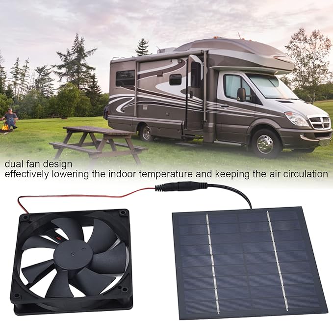 Solar Powered Exhaust Fan, 10w Single Solar Exhaust Fan for Shed Greenhouse Chicken Coop Solar Panel Window Fan Kit for Chicken Coops Greenhouses