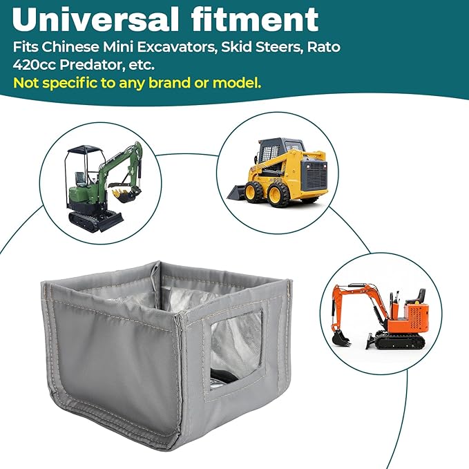 Muffler Blanket Fit For Chinese Mini Excavator Skid Steer Rato 420cc Predator - Universal Muffler Cover for Small Equipment