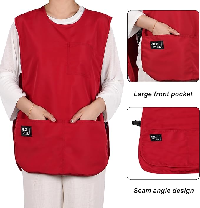 Waterproof Unisex Cobbler Apron with 4 Pockets Vest Style Ultralight Chef Waiter Work Overalls