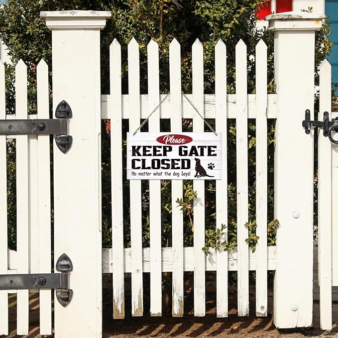 Warning Signs, Keep Gate Closed Dog Sign, Decorative Wood Hanging Wood Plaque, Warning Animal Dogs Signs, Funny Novelty Caution Dog Signs, Dogs Owner Home Decor, Door Gate Hanger Outdoor
