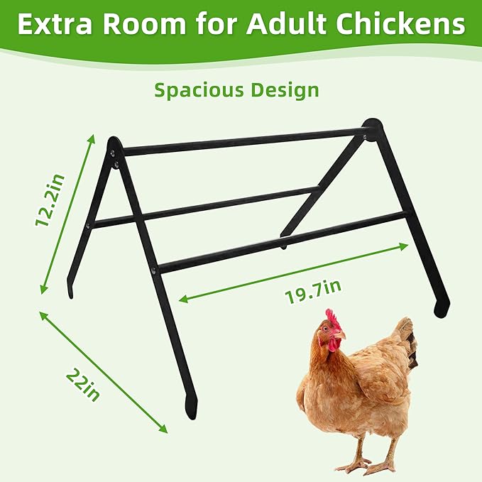 Chicken Roosting Bars for Coop - 3-Tier Heavy-Duty Metal Perch - 2026 Large Adjustable Training Ladder for Hens - High Weight Capacity, Weather-Resistant, No-Tool Assembly