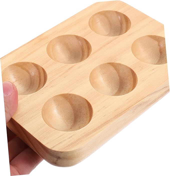 Happyyami Rustic Wooden Egg Tray Holder for Kitchen 12-Capacity Egg Storage Container for Refrigerator and Countertop Display