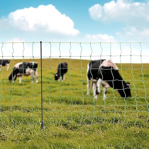 Electric Fence Netting, 35.43" H x 164' L PE Net Fencing Kit, Portable Movable Livestock Nets Mesh for Sheep Goats Deer Hogs Dogs Lambs Chickens, Utility Mesh for Backyards Farms Ranches