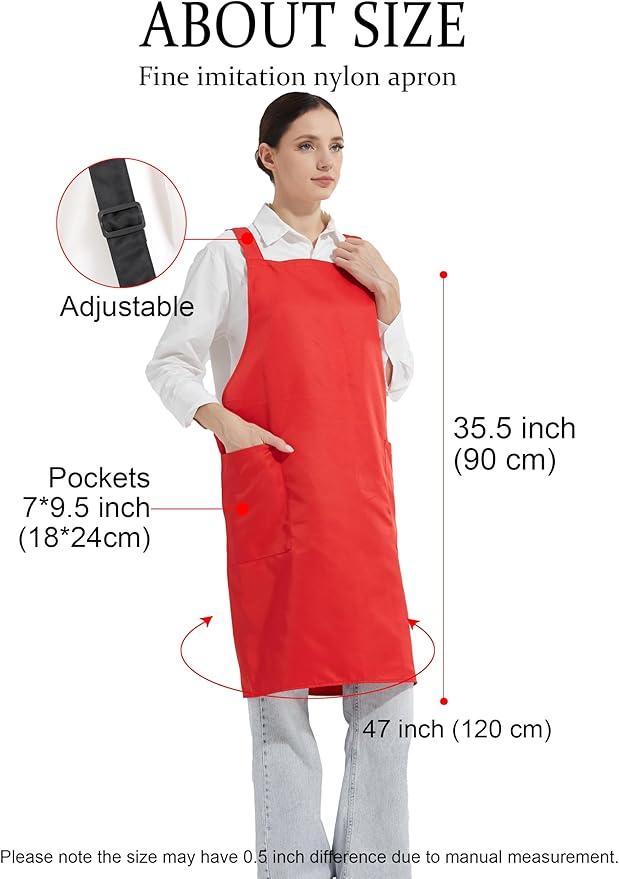APRONNER Comfortable Water Repellent Cross Back Aprons for Women with Pockets for Cooking Kitchen Baking Adjustable Unisex
