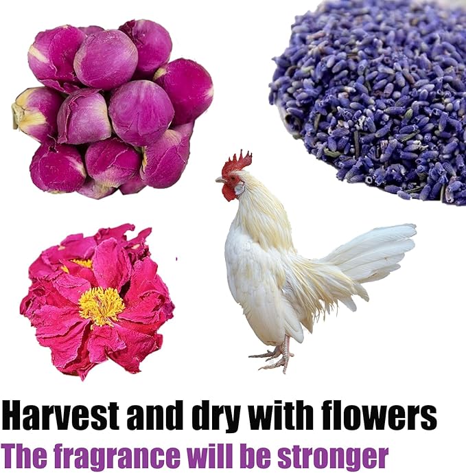 MIUPOO Chicken Coop Bedding,Chicken Nesting Herbs,Natural Blend of 8 Premium Dried Herbs for Fresh Nest Box, Fragrant Dried Herbs for Poultry Habitat,8 Ounces Per Bag.