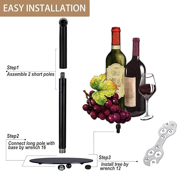 Hexagram Wine Decor Paper Towel Holder - Rustic Country Kitchen Countertop Decor for Red Wine Lovers - Cute Farmer Grape Housewarming Gift for Enophile