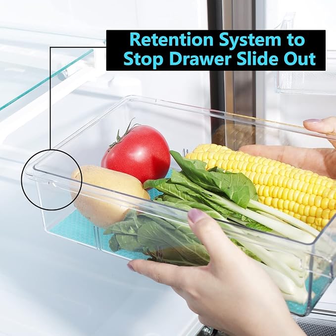 Farochy Refrigerator Organizer Bins - Egg Drawer Fridge Shelf Holder Storage Box for Fruits & Vegetables (1 Pack)