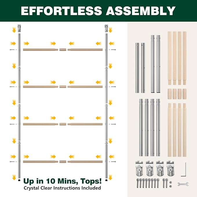 Chicken Perch Roosting Bars for Coop Farm Chicken Toys Roost Ladder for Backyard Poultry (58.2" L x 32" W)