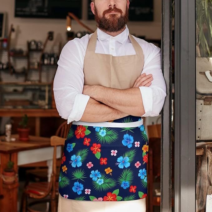 Short 3 Pockets Waist Waiter Waitress Half Apron Waterproof Chef Aprons