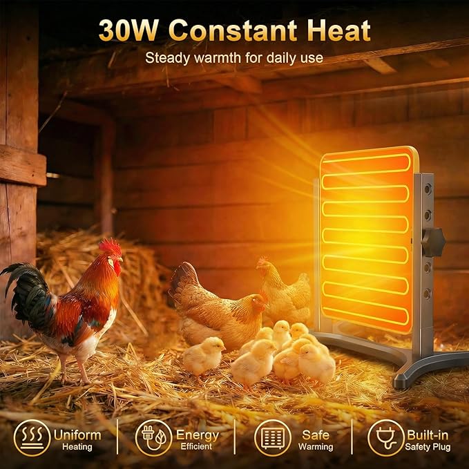 Smart Chick Brooder Plate - Energy Efficient Chick Heat Plate with Adjustable Height and Angle, 50-158°F Digital Temp Control for Chicken Coop, Brooder Box, Ducklings