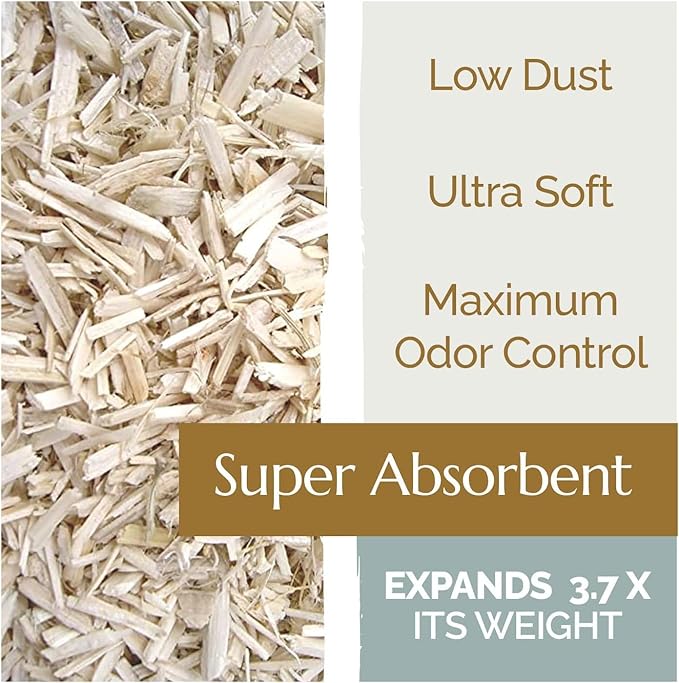 High Grade French Hemp Bedding, 44lb (400L) Jumbo Bulk Bag of Extremely Low Dust Shavings for Horses, Chickens, Small Animals, Rats, Guinea Pigs, Bunny Rabbits, Reptiles (Pack of 2)