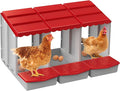 Chicken Nesting Boxes,3 Hole Nesting Box for Chicken Coop, Rolling Egg Collection and Protection Nesting Boxes
