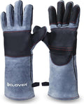IC ICLOVER Animal Handling Gloves Snake Bite Proof, Double Leather Padding, Anti-bite Dog Cat Bird Reptile Control Protection