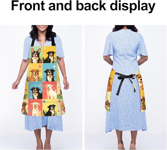 Apron Adjustable Waterproof with Two Deep Pockets Wowen men for Summer BBQ Pool Parties & Resorts