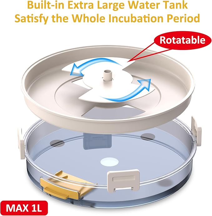 18 Incubators for Hatching Eggs, Egg Incubator with Automatic Egg Turning and Humidity Control, Intelligent Egg Incubator with Automatic Temp. Adjustment