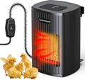 Chicken Coop Heater for Winter with Thermostat, 600W Wall-Mounted Chicken Coop Heaters Inside Coop with Adjustable Temp, Memory Function, 6.5FT Anti Chew Cord, Heat Warmer for Chickens, Ducks, Geese