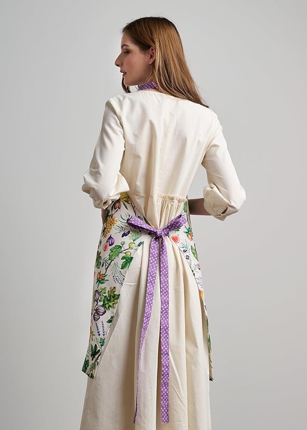 Maison d' Hermine 100% Cotton Apron for women with Pocket Kitchen Chef Apron for Men Cooking Easter Decorations