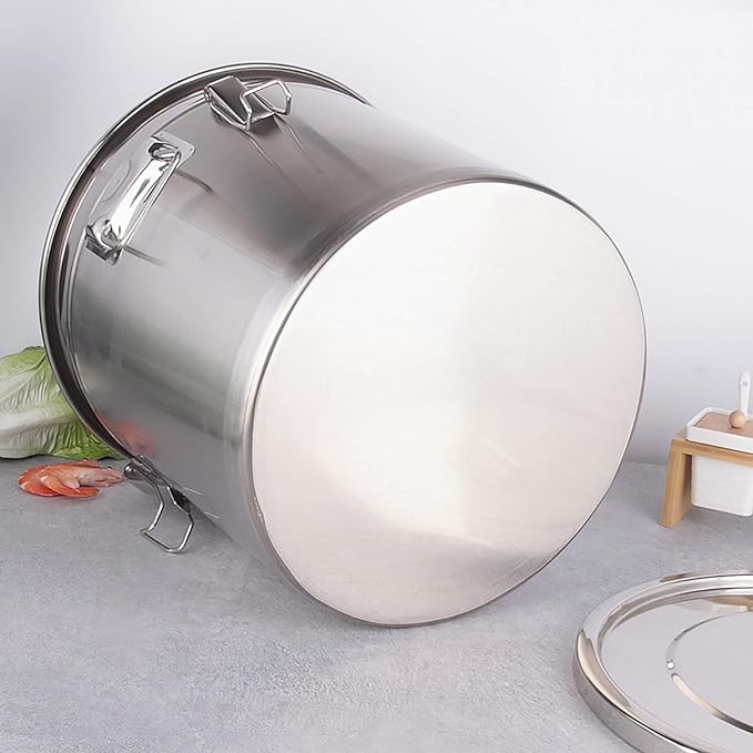 Stainless Steel Canister Rice Bucket Airtight Canister with Lids, 304 Stainless Steel Metal Food Storage Containers Kitchen Canisters for Rice, Flour, Grain, Coffee Bean 12L