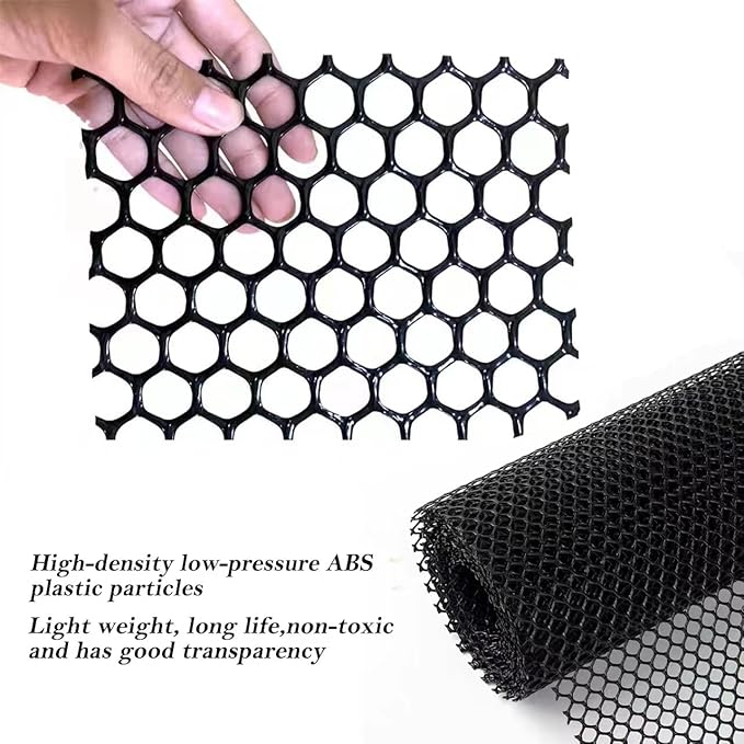 Upgraded Plastic Chicken Wire Fence Mesh(24INx20FT) - Black/Green/White Colors 0.3" Openings,for Garden Net, Poultry Fencing, Chicken Wire Frame,Animal Cage Fence,Floral Netting(Black)