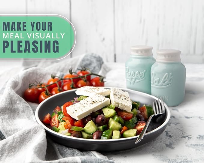 Comfify Mason Jar Salt & Pepper Shakers – Aqua Blue Ceramic – Rustic Shabby Chic Kitchen Decor