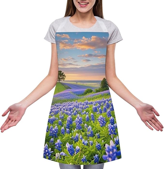 Waterproof Apron Adjustable Bib Aprons with Pockets Smiling Apron Kitchen Aprons for Women Men