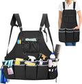 Large Cleaning Apron with Dual Shoulder Straps, House Cleaning Apron with Multiple Pockets for Housekeeping Work Supplies, Water-resistant Cleaning Caddy Apron for Women & Men (Apron Only)