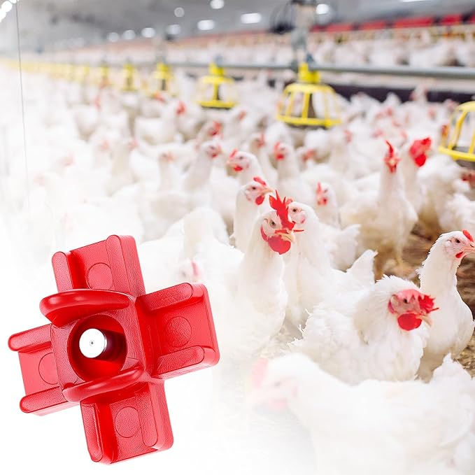 QWORK Horizontal Chicken Nipples Waterer, 20 Sets Automatic Poultry Water Feeder, Side Mount Poultry Water Nipple Waterer Drinker, Chicken Water Feeders