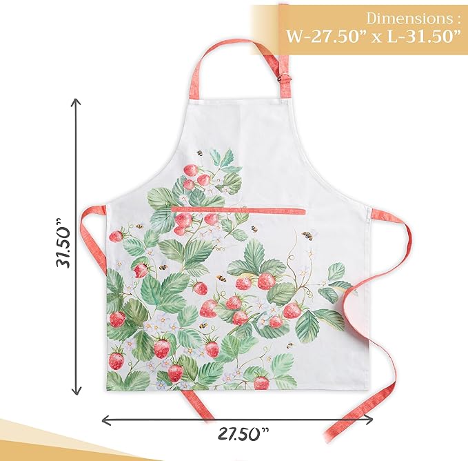 Maison d' Hermine 100% Cotton Apron for women with Pocket Kitchen Chef Apron for Men Cooking Easter Decorations