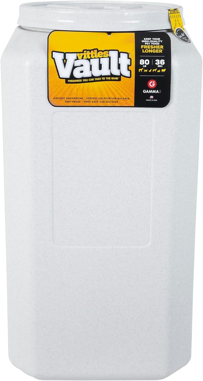 Gamma2 Vittles Vault Pet Food Storage Containers - Sealed Dog and Cat Food Storage Container, Fits up to 80lbs, Made in the USA - [14"L x 28"H]