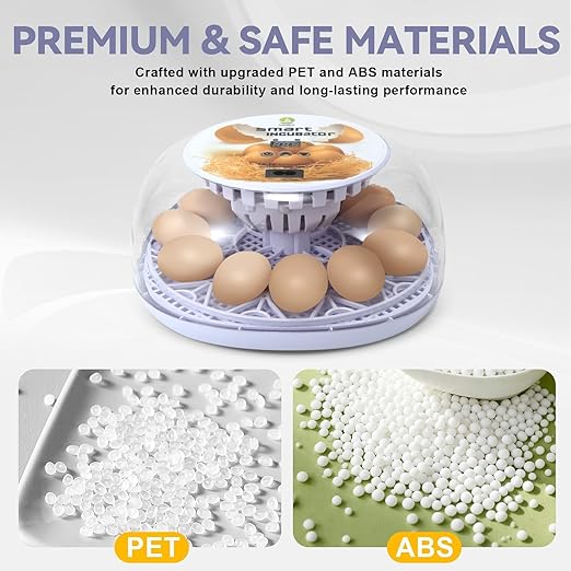 1st Gen - 12 Egg Automatic Incubator, Steady Humidity with Auto-Refill, Stable Temp Control, Auto Egg Turning, Candler, Real-Time Display for Hatching Chicken, Goose, Duck, Quail, Pigeon, and Turkey