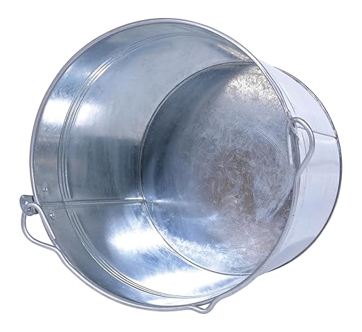 Vestil BKT-GAL-325 Galvanized Steel Bucket, 9-13/16" Depth, 3.25 gallon, 28 pound Capacity, Silver
