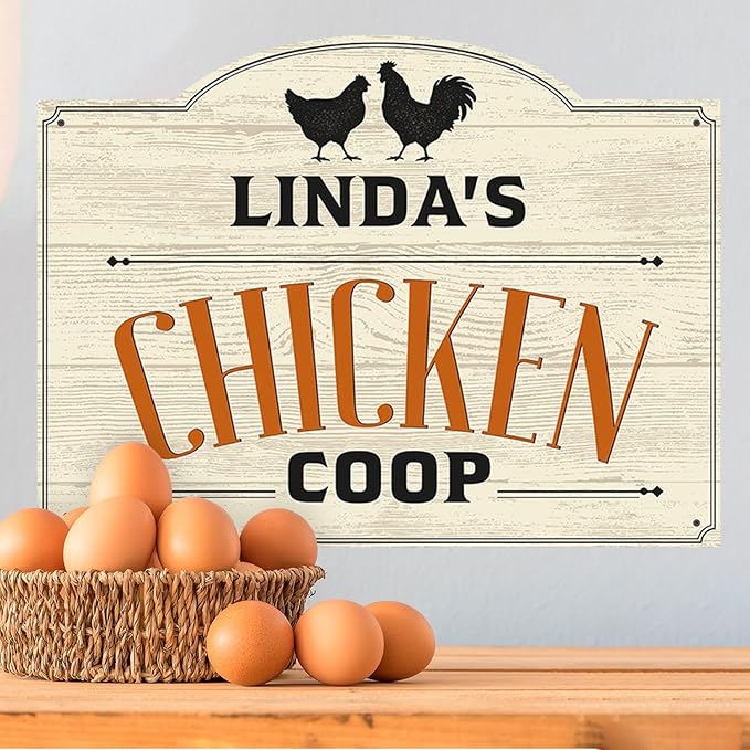 Custom Farm Chicken Coop Sign, Personalized Name Farmhouse Décor, For Outdoor and Sign, 18x24 Inches, Rust Free .063 Aluminum, Fade Resistant, Made in USA by Sigo Signs