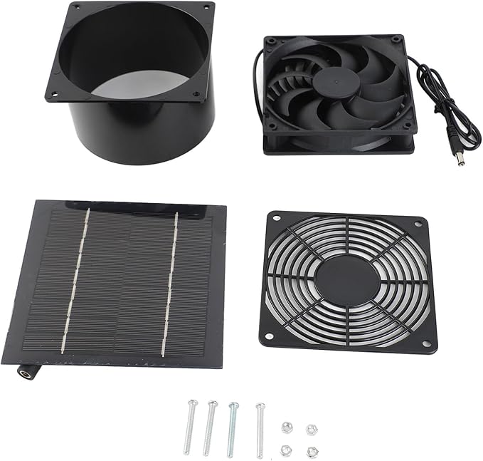 Solar Panel Fan Kit 5W 6V, Waterproof IP65, Outdoor Cooling Exhaust for Chicken Coop Home - Effective Heat Dissipation, Easy Installation, Energy Efficient