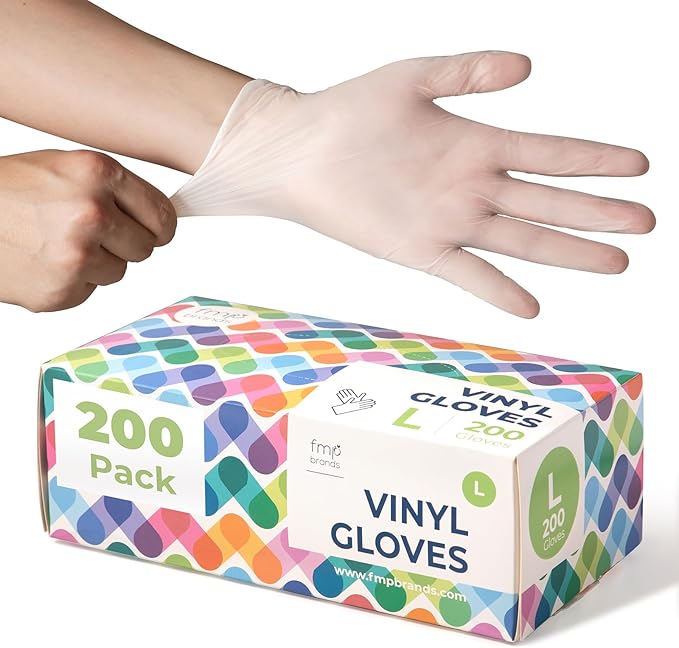 Fit Meal Prep Disposable Food Prep Vinyl Gloves Food Safe Glove Household Cleaning Gloves for Cooking, Kitchen