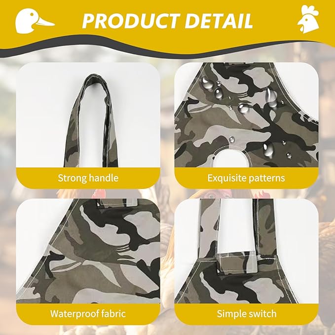 Chicken Holder Bag Chicken Medic Bag Chicken Carrier with Handle Chicken Supplies Catching Hand Bag for Hen Rooster Poultry Chicken Transport (Camouflage (1 Pack))