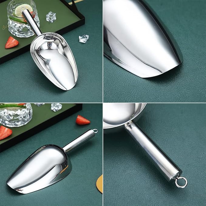 Premium Stainless Steel Cookie & Ice Cream Scoop - Dog Food & Utility Scoop - Dishwasher Safe (Silver/8oz/9 Inch)