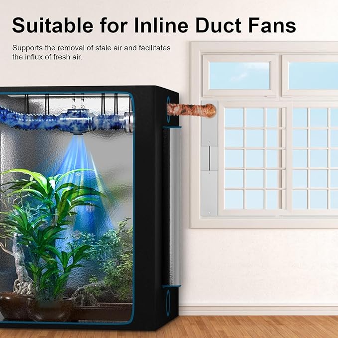 HOXHA Window Duct Kit Dryer Window Vent Kit AC Window kit, Fit with 4” Dryer Ducting & 5.9” AC Hose, Vent Kit Fit for Dryer, Portable AC, Inline Duct Fans, Grow Tents