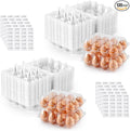 120PCS Egg Cartons Cheap Bulk, Clear Egg Cartons for Chicken Eggs, Reusable Chicken Egg Container Bulk Egg Holders with Labels for Refrigerator, Storage, Family, Chicken Farm, Market