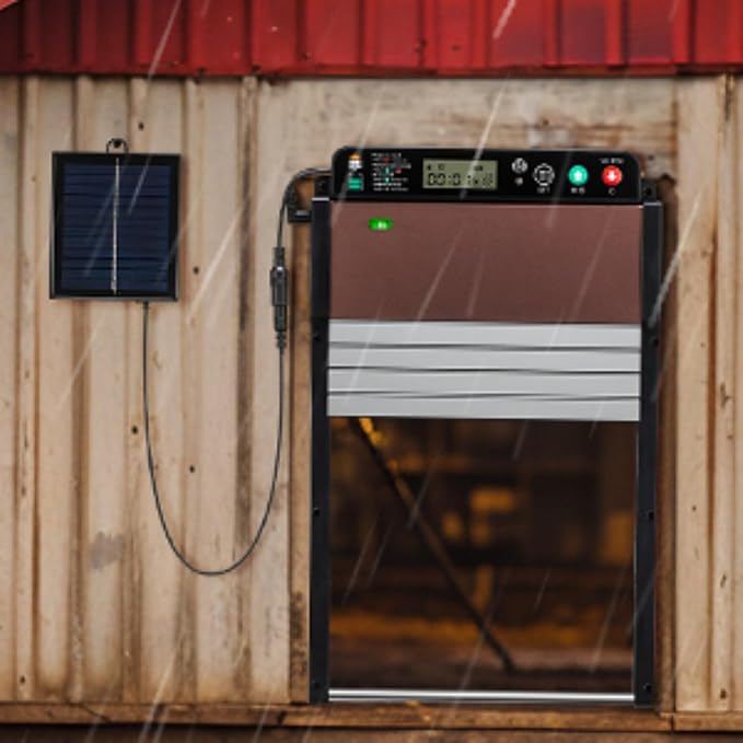 Solar Powered Chicken Door Opener, Automatic Chicken Coop Door