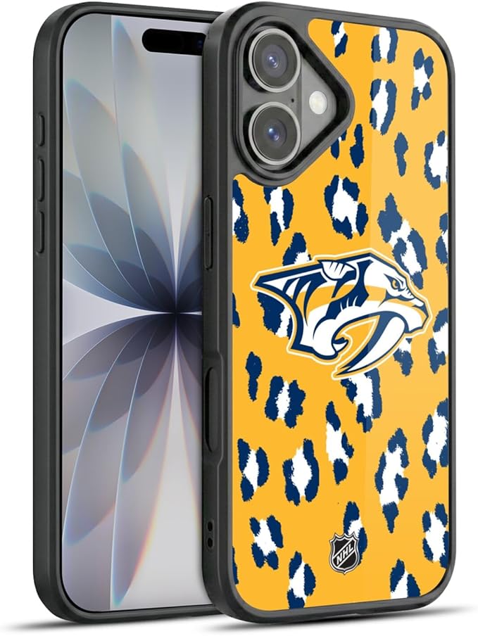 Head Case Designs Officially Licensed NHL Leopard Pattern Nashville Predators Gel Armor Case [Military Grade Drop Protection] Compatible with Apple iPhone 17
