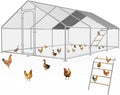 16.7x13.1 FT Large Metal Chicken Coop with Roosting Perch, Waterproof and UV-Resistant Cover for Yard Farm Rabbit Duck Chicken Run with Spire Roof