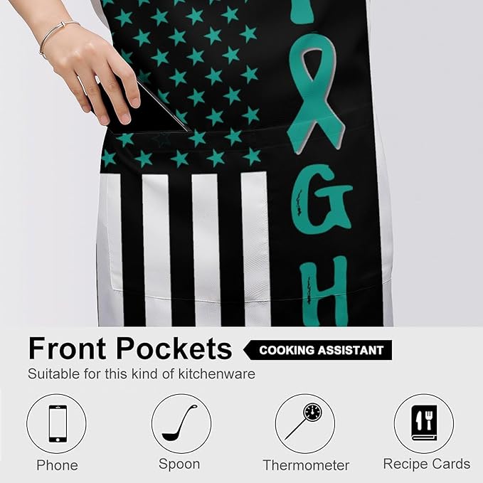 Bahamas Map Flag Apron,Waterproof Unisex Adult Aprons with Pockets Kitchen Baking Aprons