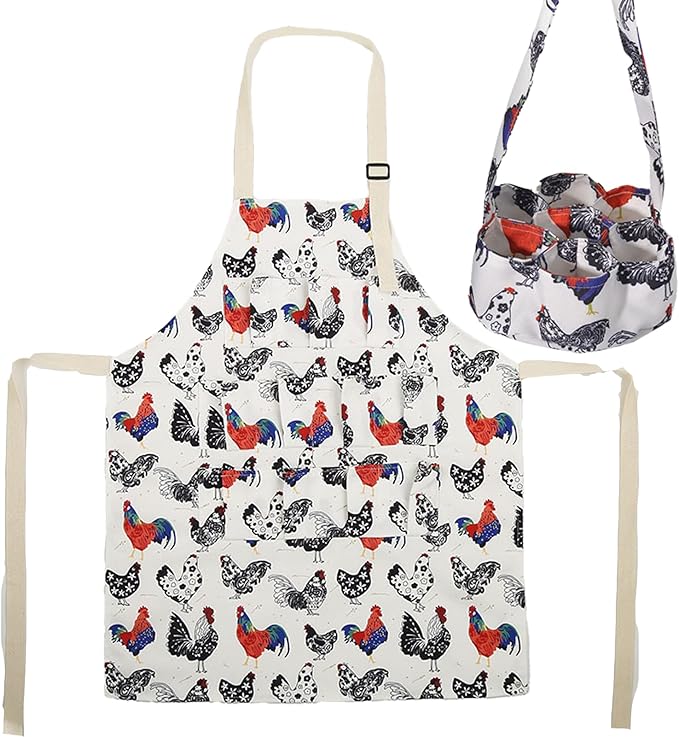 EggApronforCollectingEggsChickenApronsforHensDurableCanvasEggCollectingApronPerfectforFarmhouseParent-Child Activities