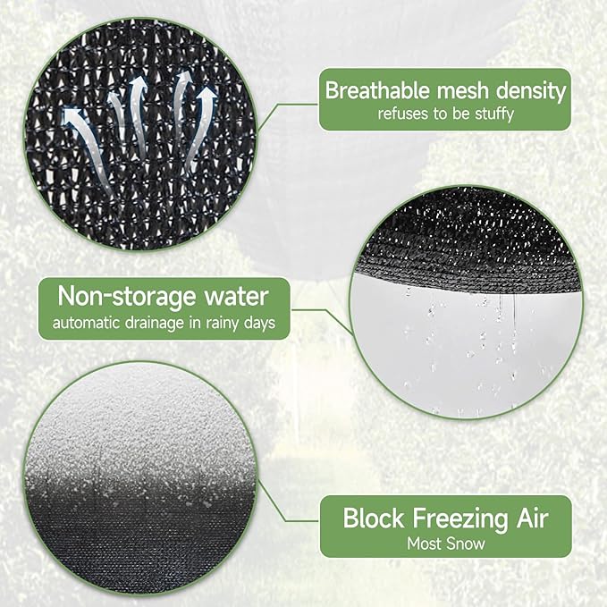 FOTMISHU 70% Shade Cloth 6.5ftx10ft Anti-Aging Sun Mesh UV Resistant Net, Sunblock Garden Tarp for Plant Cover, Greenhouse, Barn or Kennel, Flowers, Plants