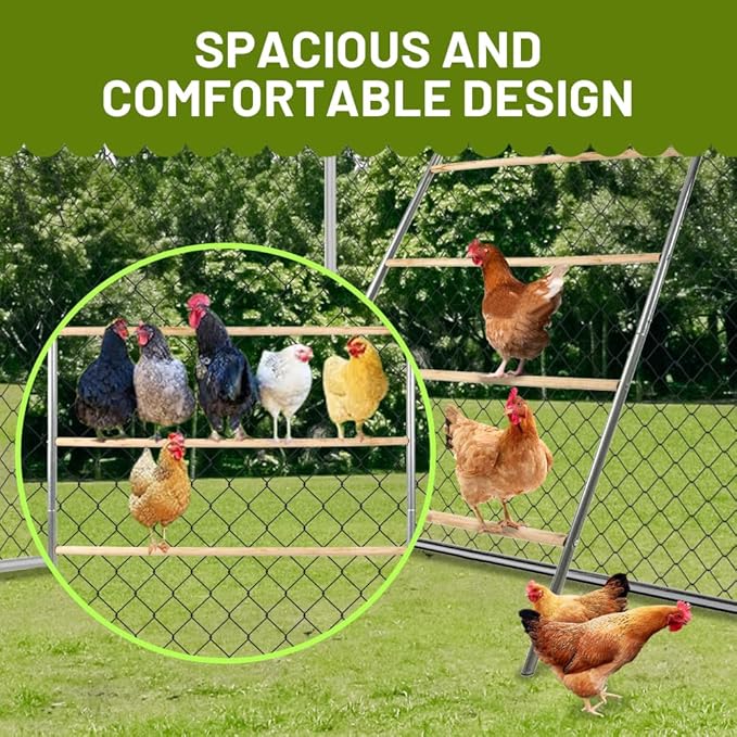 Yeeoy Chicken Perch Stand for Chicken Coop, Chicken Roosting Ladder Sturdy Roosting Bars for Adult Chickens, Chicken Toy and Coop Accessory Perfect for Backyard Poultry